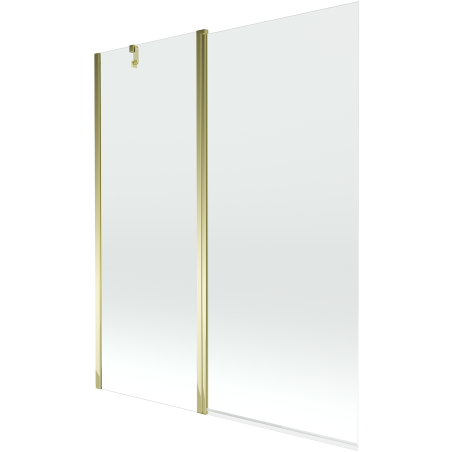 Mexen Flip paroi de baignoire à 2 volets 140 x 150 cm, transparent, doré - 894-140-101-50-00