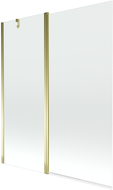 Mexen Flip paravent de baignoire pliable 2 volets 140 x 150 cm, transparent, doré - 894-140-101-50-00