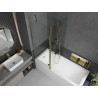 Mexen Flip paroi de baignoire à 2 volets 140 x 150 cm, transparent, doré - 894-140-101-50-00