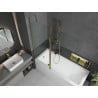 Mexen Flip paravent de baignoire pliable 2 volets 140 x 150 cm, transparent, doré - 894-140-101-50-00
