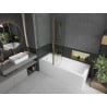 Mexen Flip paravent de baignoire pliable 2 volets 140 x 150 cm, transparent, doré - 894-140-101-50-00