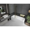 Mexen Flip paravent de baignoire pliable 2 volets 140 x 150 cm, transparent, doré - 894-140-101-50-00