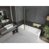 Mexen Flip paroi de baignoire à 2 volets 140 x 150 cm, transparent, doré - 894-140-101-50-00