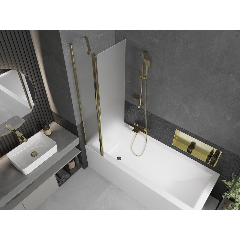 Mexen Flip pare-douche à deux battants 80 x 150 cm, dépoli, doré - 894-080-101-50-30