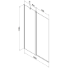 Mexen Flip paroi de baignoire à 2 volets 100 x 150 cm, givre, doré - 894-100-101-50-30