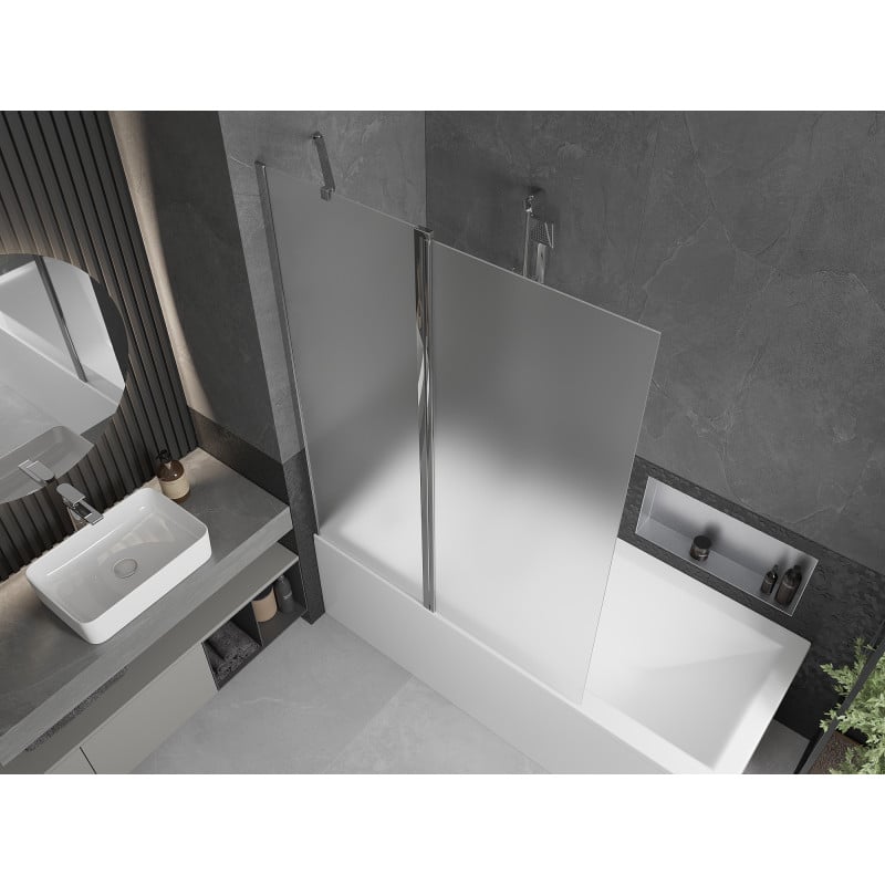 Mexen Flip pare-douche 2 battants 120 x 150 cm, givré, chrome - 894-120-101-01-30