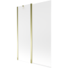 Mexen Flip paroi de baignoire 2 volets 120 x 150 cm, givré, doré - 894-120-101-50-30