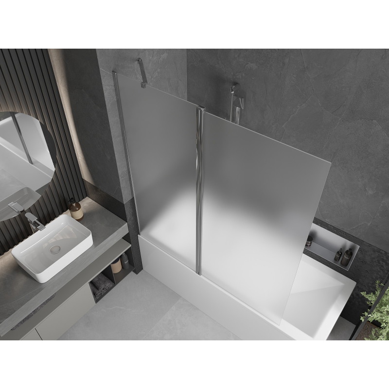 Mexen Flip écran de baignoire à 2 volets 140 x 150 cm, dépoli, chrome - 894-140-101-01-30