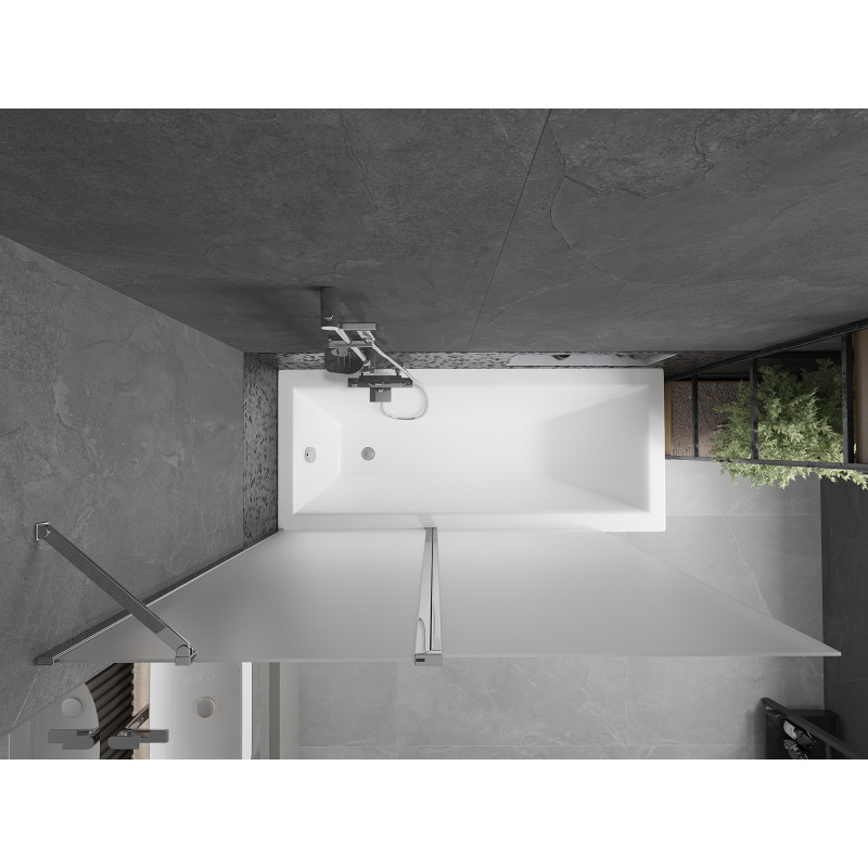 Mexen Flip paroi de baignoire à 2 volets 140 x 150 cm, givré, chrome - 894-140-101-01-30