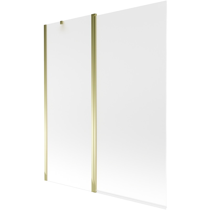 Mexen Flip paroi de baignoire à 2 volets 140 x 150 cm, givré, or - 894-140-101-50-30
