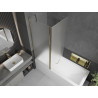 Mexen Flip paroi de baignoire à 2 volets 140 x 150 cm, givré, or - 894-140-101-50-30