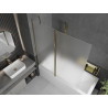 Mexen Flip pare-douche baignoire 2 volets 140 x 150 cm, givre, or - 894-140-101-50-30