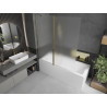 Mexen Flip paroi de baignoire à 2 volets 140 x 150 cm, givré, or - 894-140-101-50-30