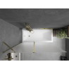 Mexen Flip paroi de baignoire à 2 volets 140 x 150 cm, givré, or - 894-140-101-50-30