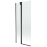 Paravent de baignoire Mexen Flip 2 volets 80 x 150 cm, transparent, noir - 894-080-101-70-00