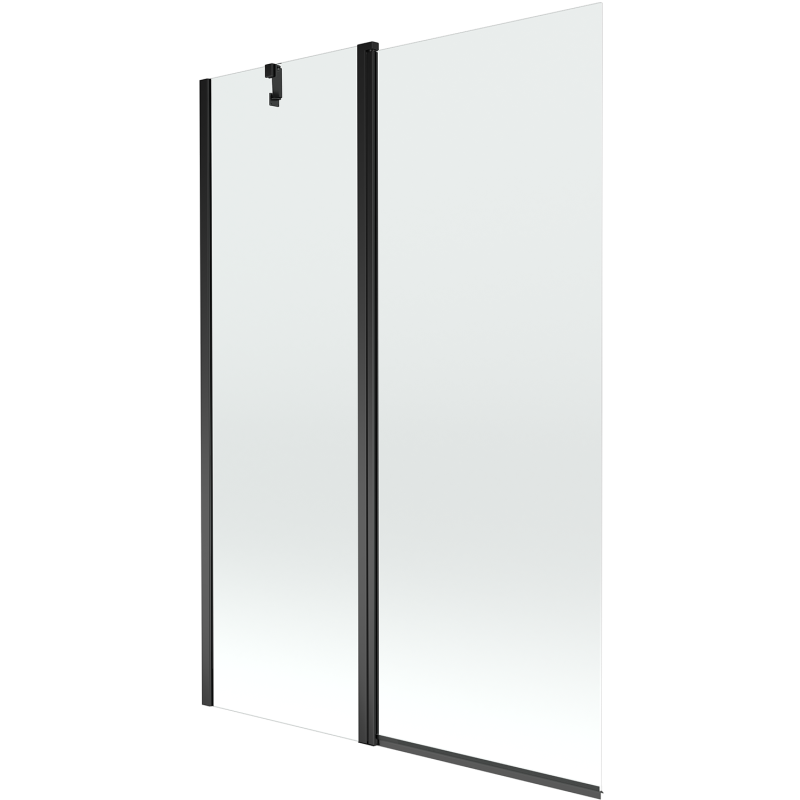 Paroi de baignoire pivotante Mexen Flip 2 volets 120 x 150 cm, transparent, noir - 894-120-101-70-00
