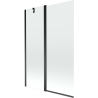 Paroi de baignoire pivotante Mexen Flip 2 volets 120 x 150 cm, transparent, noir - 894-120-101-70-00