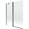 Mexen Flip paroi de baignoire à 2 volets 140 x 150 cm, transparent, noir - 894-140-101-70-00