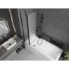 Pare-douche à deux volets Mexen Flip 80 x 150 cm, givré, noir - 894-080-101-70-30