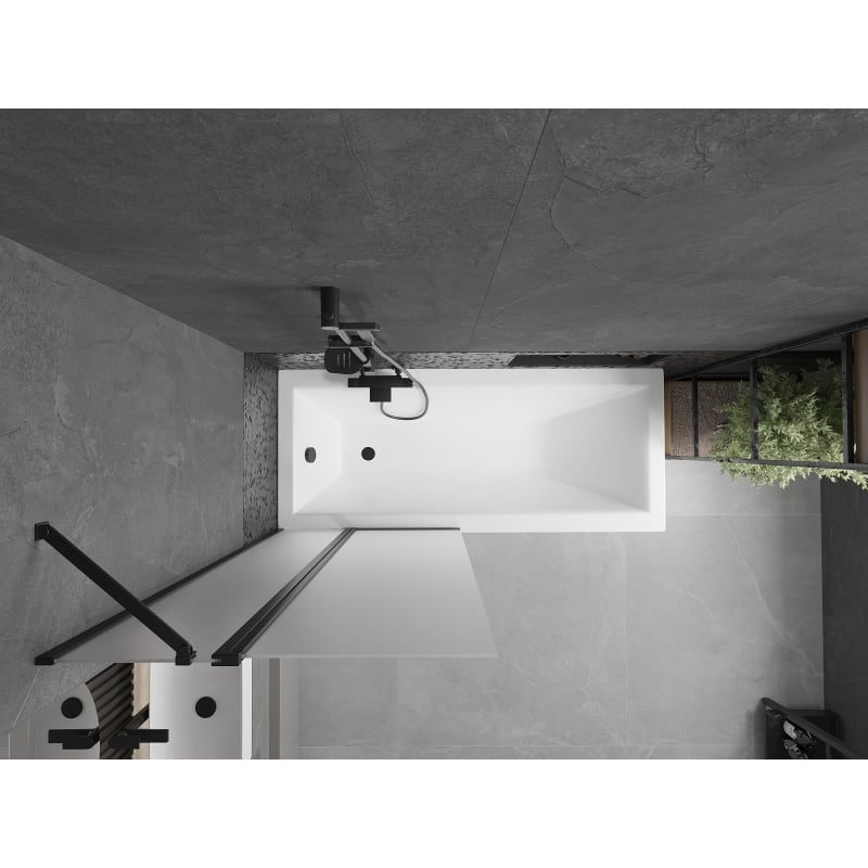 Mexen Flip pare-douche à 2 volets 80 x 150 cm, givré, noir - 894-080-101-70-30