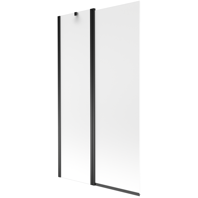 Mexen Flip paroi de baignoire 2 volets 100 x 150 cm, givré, noir - 894-100-101-70-30