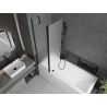 Mexen Flip paravent de baignoire à 2 battants 100 x 150 cm, givré, noir - 894-100-101-70-30