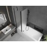 Mexen Flip paroi de baignoire à 2 volets 100 x 150 cm, dépoli, noir - 894-100-101-70-30