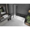 Mexen Flip pare-douche 2 volets 100 x 150 cm, givré, noir - 894-100-101-70-30