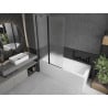Mexen Flip paroi de baignoire à 2 volets 100 x 150 cm, dépoli, noir - 894-100-101-70-30
