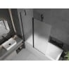 Mexen Flip paravent de baignoire à 2 volets 120 x 150 cm, givre, noir - 894-120-101-70-30
