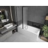 Mexen Flip paravent de baignoire à 2 volets 120 x 150 cm, givre, noir - 894-120-101-70-30