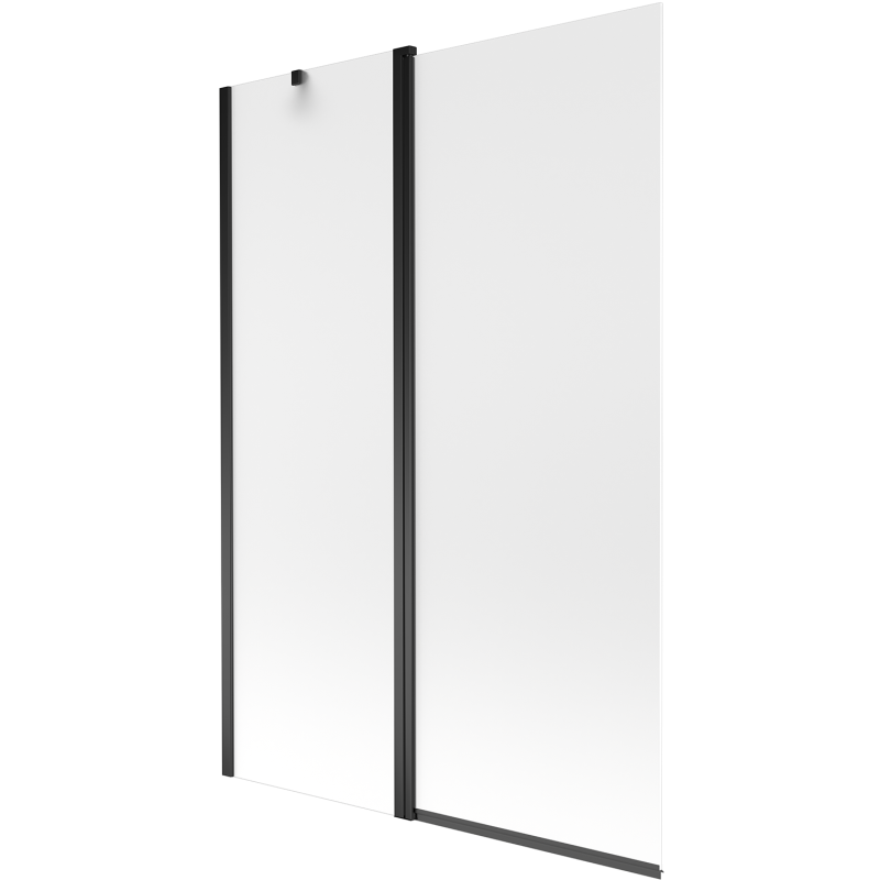 Mexen Flip paravent de baignoire à 2 volets 120 x 150 cm, givre, noir - 894-120-101-70-30