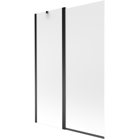 Mexen Flip paravent de baignoire à 2 volets 120 x 150 cm, givre, noir - 894-120-101-70-30