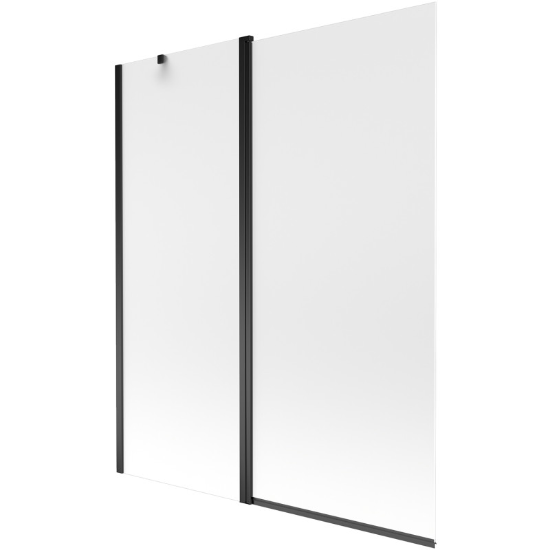 Mexen Flip paroi de baignoire à 2 volets 140 x 150 cm, givre, noir - 894-140-101-70-30