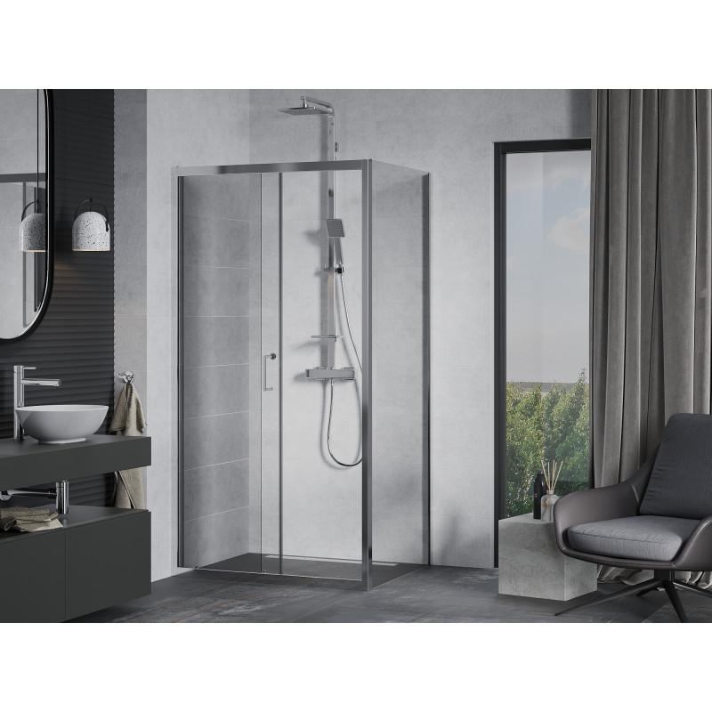 Mexen Apia cabine de douche coulissante 140 x 100 cm, transparent, chrome - 840-140-100-01-00