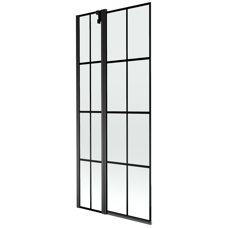 Mexen Flip pare-baignoire à 2 volets 80 x 150 cm, grille noire, noir - 894-080-101-70-77