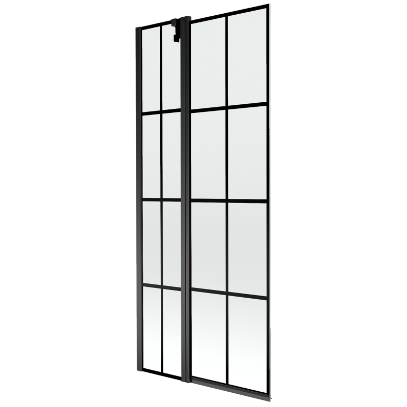 Mexen Flip paroi de baignoire à 2 volets 80 x 150 cm, grille noire, noir - 894-080-101-70-77