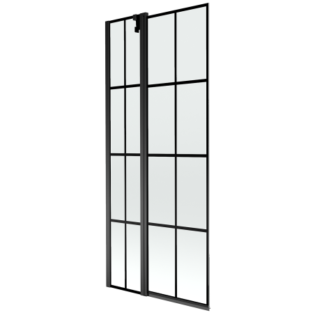 Mexen Flip paravent de baignoire 2 volets 80 x 150 cm, motif noir, noir - 894-080-101-70-77