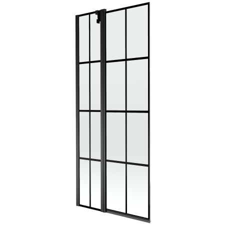 Mexen Flip paroi de baignoire à 2 volets 80 x 150 cm, grille noire, noir - 894-080-101-70-77