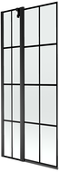 Mexen Flip paroi de baignoire à 2 volets 80 x 150 cm, grille noire, noir - 894-080-101-70-77
