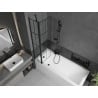 Mexen Flip paroi de baignoire à 2 volets 80 x 150 cm, grille noire, noir - 894-080-101-70-77
