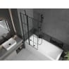 Mexen Flip pare-baignoire à 2 volets 80 x 150 cm, grille noire, noir - 894-080-101-70-77