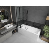 Mexen Flip pare-baignoire à 2 volets 80 x 150 cm, grille noire, noir - 894-080-101-70-77