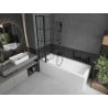 Mexen Flip paroi de baignoire à 2 volets 80 x 150 cm, grille noire, noir - 894-080-101-70-77