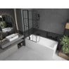 Mexen Flip pare-baignoire à 2 volets 80 x 150 cm, grille noire, noir - 894-080-101-70-77