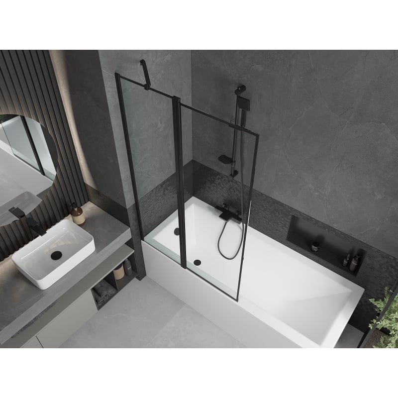 Mexen Flip pare-douche à 2 volets 100 x 150 cm, cadre noir, noir - 894-100-101-70-70
