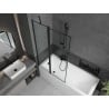 Mexen Flip paravent de baignoire à 2 battants 100 x 150 cm, cadre noir, noir - 894-100-101-70-70