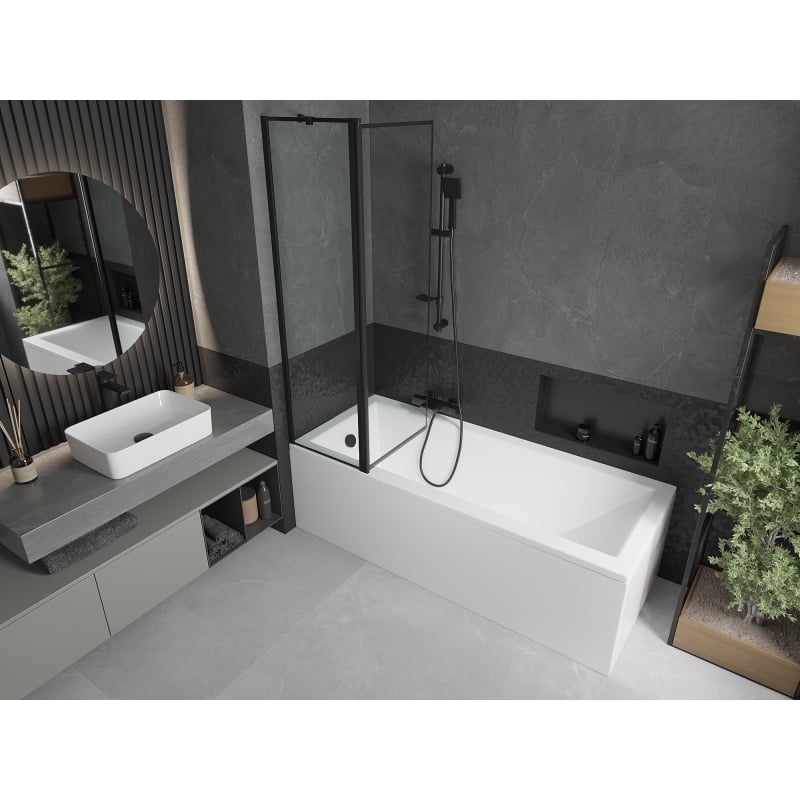 Mexen Flip pare-douche à 2 volets 100 x 150 cm, cadre noir, noir - 894-100-101-70-70
