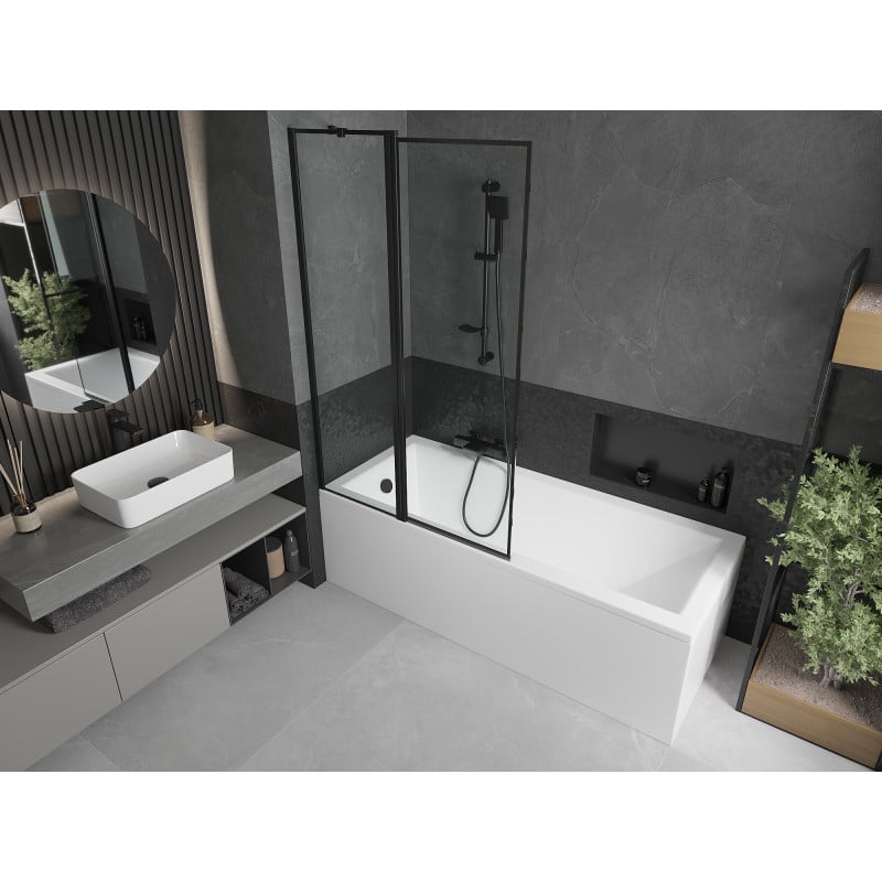 Mexen Flip pare-douche à 2 volets 100 x 150 cm, cadre noir, noir - 894-100-101-70-70