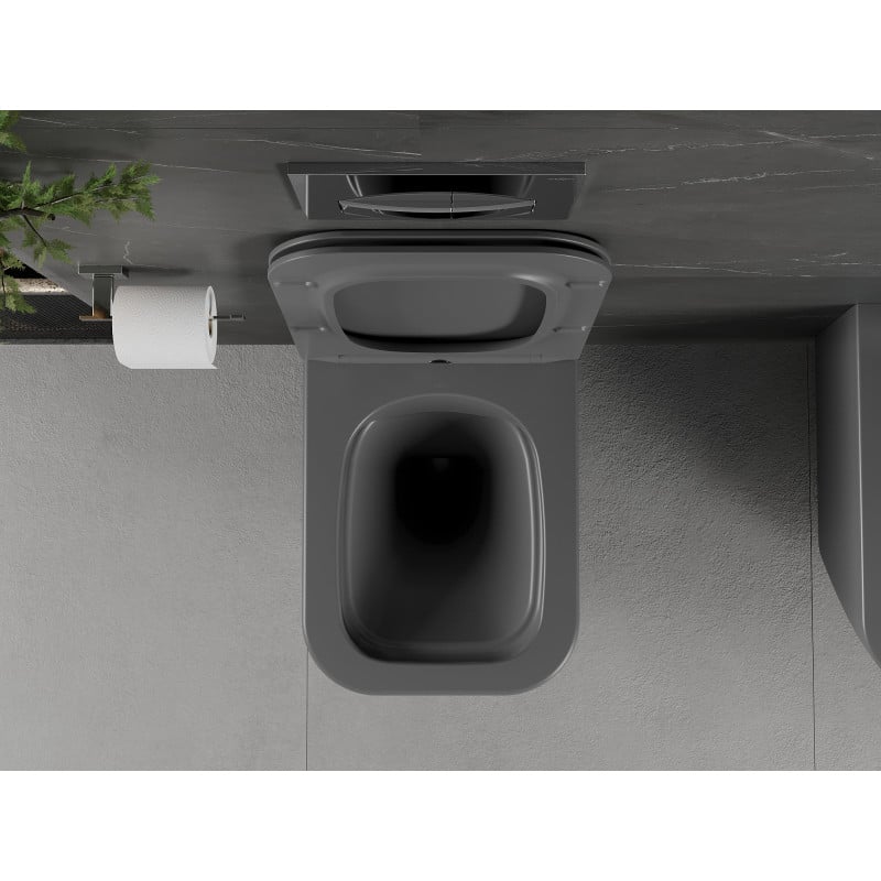 Mexen Madox cuvette wc Rimless avec abattant à descente progressive slim, duroplast, gris foncé mat - 30154061